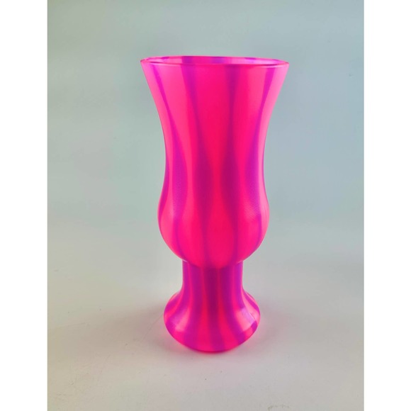 Vintage Krazy Straw Hurricane Cup Neon Hot Pink And Purple Stripes 20 ounces - Picture 2 of 10